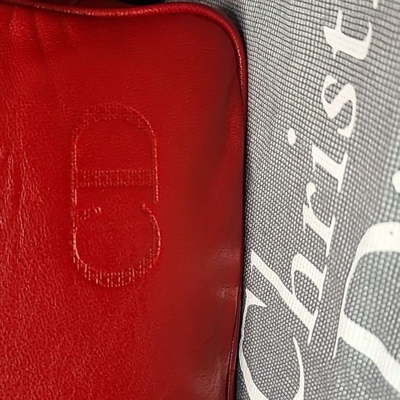 CHRISTIAN DIOR RARE VINTAGE LIPSTICK RED LAMBSKIN LEATHER DOUBLE FLAP CLUTCH BAG - Picture 13 of 17
